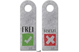 trendaffe - Besetzt oder Frei Türhänger in Grau mit Symbolen für die Toilettentür Klopapier