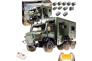 KEAYO Technik Wohnmobil Modell für Unimog U5000, Technik Offroad LKW mit Fernbedienung und 9 Motors, Groß Klemmbausteine Bausatz Kompatibel mit Lego Technic