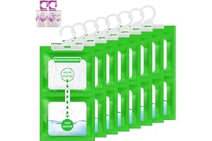 TAIXING 8 sztuk 100 g szafy na ubrania, pochłaniającej wilgoć, worki do osuszania, do zawieszenia, 2 pakiety aromaterapii, zapobiegającej powstawaniu pleśni, dezodorującej wilgoć, do szafy, kuchni