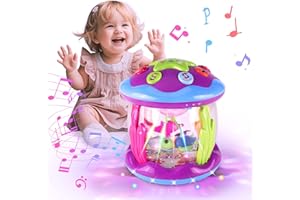 AIERRSON Baby Toys 6 to 12 Months, Ocean Rotating Projector Light Up Musical Toys for Baby Girls, Early Crawling Toys 12 18 Months, Sensory Toys for 1 2 3 Year Old Girls Toys,1st Birthday Gifts