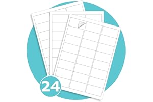 Triplast 10 x Multipurpose A4 Label Sheets - 24 Labels per Sheet (64 x 34mm Each) - Easy-Peel White Stickers for Inkjet & Laser Printer - Ideal for Shipping, Addressing, Filing, Crafts & DIY Use