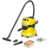 Kärcher WD 4 P S V-20/5/22 - Bidone Aspiratutto Solidi Liquidi, Presa Elettroutensile, Aspirapolvere potente da 220AW, 1000W,