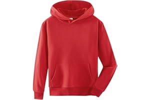 Spring&Gege Jungen Kapuzenpullover Pullover Sweatshirt Basic Einfarbig Baumwoll Hoodie für Kinder（3-12 Jahre）