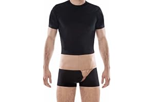 TOROS-GROUP Pas na przepuklinę pachwinową lewostronną zapinany na rzep, rozmiar 4 Large beżowy