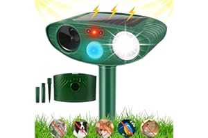 GLINTDLIUNOVIP Cat Repellent, Garden Cat Repellent Cat Deterrents, Ultrasonic Solar Animal Repellent, Solar Powered Waterproof, Outdoor Animal Repeller Motion Sensor for Garden Yard Squirrels Cats Rats Fox