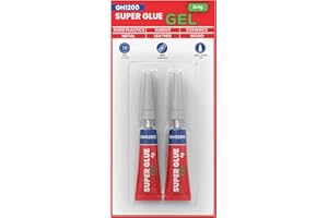 GH1200 1g x 12/ 2x 4g (gel) Super Glue All Purpose with Anticlog Cap. Fast,Thick & Strong Adhesive Cyanoacrylate Glue for Plastics, DIY Craft, Ceramics, Leather, Metal (2 x 4g gel)