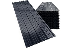 GARDEBRUK® 12x Corrugated Metal Roofing Sheets for Garden Shed, Metal Sheds, Plastic Sheds & Greenhouse 7m² Galvanised Roof Panels for Outdoor Storage, Bin Store & Bike Shed Anthracite Grey 129x46cm