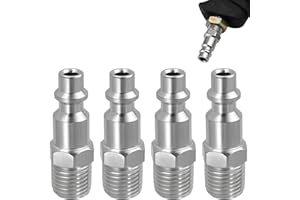 EDDRFY 4 unidades de conexión rápida de aire comprimido 1/4 NPT macho, conexión americana roscada para compresor, punta de manguera neumática, conector rápido para sistema de aire y herramientas neumáticas