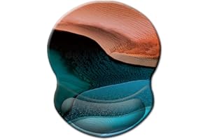 ITNRSIIET Mouse Pad, Ergonomic Mouse Pad with Gel Wrist Rest Support, Gaming Mouse Pad with Cloth, Non-Slip PU Base for Computer, Laptop, Home, Office & Travel, Abstract Marbling