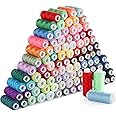 Aakriti 100 Spools Multi-Colour All Purpose Sewing Thread Polyester Spools (50 Colours x 2) 150 Meters Per Spool for Hand Stitching, Machine, Quilting and Crafts