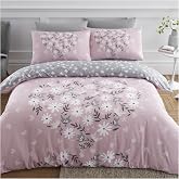 GC GAVENO CAVAILIA Reversible Floral Duvet Cover Sets Double, Breathable Comforter Bed Cover With Pillow Caeses, Blush Pink (
