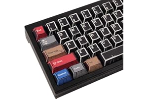 ‎JAKETSAI JakeTsai Tastenkappen, 152 Tasten, Farbstoffsublimation, Kirschprofil-Tastenkappen, schwarzes PBT-Tastenkappen-Set für Cherry Magnetschalter, Mechanische Tastaturen