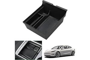 GAFAT Tesla Model 3 Model Y 2021 2022 2023 Caja de Almacenamiento para Apoyabrazos, Bandeja de Reposabrazos, Consola Central Organizador Coche, Model Y Accesorios [No para Model 3 2024+] (Negro)