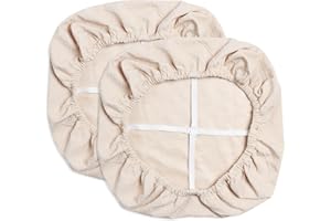 Yikko Fundas de asiento de silla de alta densidad a cuadros jacquard ekedalen para comedor, bar, decoración de bodas, fundas de cojín elásticas y lavables (2, beige)