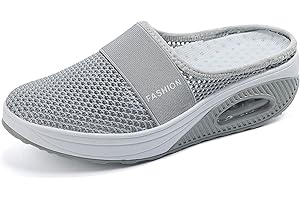 HOTCHAM Minceur Chaussures Taille Marche Baskets Plate-Forme Chaussures Poids Air Léger Engrener Elastic Sports à Coussin d'air en Yoga à Enfiler Pas Cher Trainers en Maille Plates Été 36-43eu