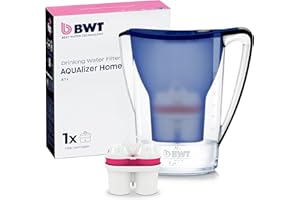 BWT Wasserfilter AQUAlizer Home | Blau | inkl 1 Magnesium Filterkartusche | Wasserfilter Trinkwasser | Für Speisen & Getränke | Filtert Kalk, Chlor, Blei & Kupfer