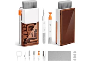 Ordilend Kit de Nettoyage pour iPhone Airpods Claviers Ordinateurs et Tablettes, Nettoyeur d'écran Multifonctionnel pour Ecouteurs,Téléphones, Appareils Photo, Tout-en-Un avec Brevet - Marron