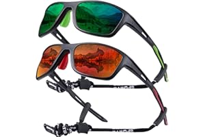 OKH 2 Pacco Polarizzati Sportivi Occhiali da Ciclismo Uomo Donne Retrò Occhiali da sole UV Protezione per Ciclismo, Corsa, Pesca, Guida Sport All'aperto Eyewear
