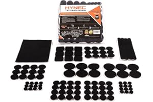 HYNEC TECHNOLOGIES Hynec Tech furniture pads floor protectors Felt Furniture Pads for Hardwood Floors -106 Pcs of 7 different sizes Self adhesive Heavy-Duty felt feet - Premium Chair Leg Floor Protectors (Black)