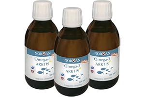 NORSAN Arktis Omega 3 2000mg I Olio di fegato di merluzzo liquido senza reflusso - 3x200 ml Omega 3 EPA DHA I Integratore omega 3 olio di pesce I Olio fegato merluzzo liquido con 800 UI di vitamina D3