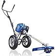 Hyundai 17"/43cm 52cc Petrol Wheeled Grass Trimmer, Compact and Portable with Foldable handles, 1200ml fuel tank, 3 Year Warranty