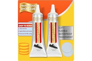 MOGHEM Shoe Glue Repair Sole Upper 2 PCS 120ml(4 fl.oz) Transparent Waterproof Flexible Goo for Sneaker Boot Leather