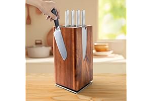 GIGTOOP Bloc couteau magnétique sans couteaux,Range Couteaux de Cuisine, Blocs Couteaux Vides, Porte Couteau, Bloc à Couteaux Magnétique, Magnétique Bloc Couteaux Cuisine