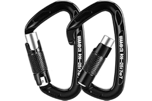 QUUYLIN Karabinerhaken, Verriegelung aus Aluminium [25 kN] Schwerlastkarabiner taktische Schrauben, Schlüsselanhänger, Klettern, Karabinerhaken, abschließbar, für Klettern, Erinnerung, Hängematte, Schaukel
