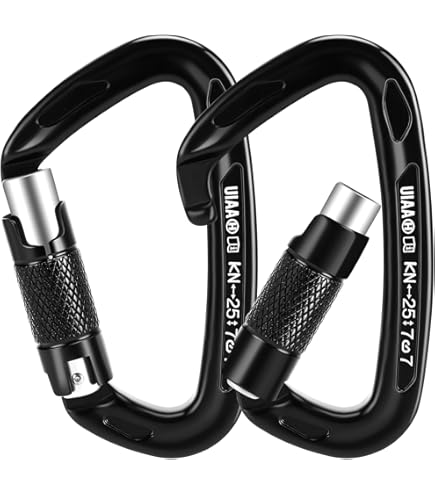 2 Moschettoni Da Arrampicata Weinsamkeit 25KN - Alluminio 7075 Con Cancello A Vite | Per Sport E Outdoor - Foto 5