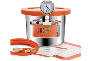 BACOENG 6.8L Chambre à Vide avec Couvercle en Verre Trempé, Spécialement pour Stabilisation du Bois