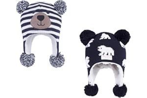LANGZHEN Bambino Bambini Cappello Invernale Infantile, Earflap Maglia Cappello Caldo Fleece Foderato Beanie per Bambini Bambini Ragazze