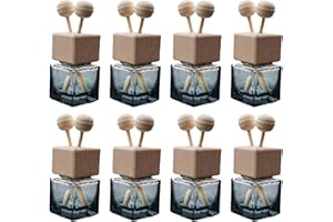COMIOKE 8 Stück Auto-Lufterfrischer Parfüm-Clip-Diffusor 8 ml für Aromatherapie-Duft-Ornament Leere ätherische Öl-Parfüm-Fläschchen, Diffusor-Entlüftungsauslass, klares Glas, Leere Dekorationsflasche