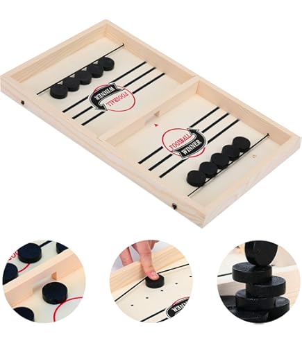Jeu De Société Sling Puck,football De Table,jouet De Sport En Bois,test