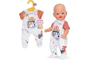 Baby Born Pelele con Motivo selvático y Mangas Cortas - Accesorios para muñecas Ropa Adecuada para Todas Las muñecas de 36 cm