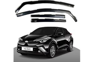 Haibak Windabweiser-Set, kompatibel mit Toyota C-HR ab 2016, 5-Türer, getönt, 4 Stück, getönt in Kanalmontage