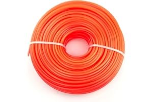 Generico Filo decespugliatore,Filo per Tagliabordi 2,4 mm Rotondo in Nylon Durevole per Decespugliatore Rosso【Rosso/Rotondo】- (⌀2.4mm x15m-78g)-Konkok,Filo decespugliatore 2,4 mm