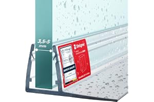 STEIGNER Duschtätnings list, 200cm, 3,5/4/ 5 mm tjockt glas, rak PVC-tätning, UK01