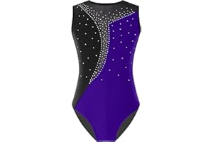 Freebily Maillot Brillante de Danza para Niña sin Manga Leotardo de Ballet Body Elástico Clásico Mono de Gimnasia Deportivo Yoga