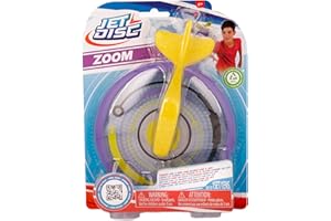 Jet Disc Zoom Violeta, Divertido Juego al Aire Libre, Lánzalo como un Disco y Observa cómo Planea por el Cielo como un Avión, Juguete para Niños y Niñas a Partir de 6 Años en Adelante