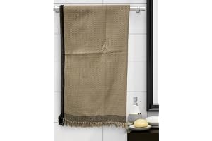 Athom Living Premium Cotton Bath Towel, Waffle Beige, 75x150 cm Lightweight, Quick Dry, Super Soft & Highly Absorbent, Ideal for Daily Use and Travel (Pack of 1)