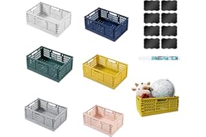 NCRGB 6 Stück Klappkiste Aufbewahrungskorb(22×14.8×7.8cm) Klein Stapelbar Klappbox Klappkisten Körbe Aufbewahrungskiste Korb Aufbewahrung,Storage Boxes,Klappkorb für Küche Schlafzimmer