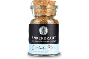 ‎ANKERKRAUT Ankerkraut Steaksalz No. 1, das pefekte Finisher- und Steakhouse-Salz, 80g im Korkenglas