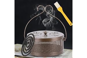 ‎QUNKUN Mückenspirale Halter, Mückenspiralen, Metallisch Moskito Spulenhalter, Iron Hollow Mosquito Coils Box, Beweglicher Moskito-Spulenhalter, Retro Mücken Spirale Topf Moskito Spulenhalter