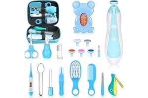UHFI Baby Healthcare and Grooming Kit, Portable Baby Safety Care Set, Baby Essentials kit for Newborn (Blue 26 in 1)