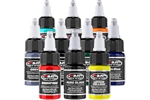 CNC Zestaw farb do tatuażu – zestaw 12 podstawowych kolorów 15 ml 10 sztuk – tusz do tatuażu, zestaw atramentów do tatuażu TI6003-15-10