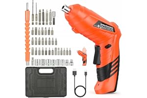 SHAVINGFUN Avvitatore Elettrico,Trapano a batteria,3.5 Nm Cacciavite a 2 Posizioni (90° a 180°),uci a LED,47Accessoriavvitatore elettrico Strumento USB Ricaricabile e Set