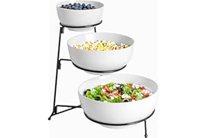 XINLTC Vassoio da Portata a 3 Livelli per Feste, Alzatina Cucina perfetta come Portafrutta o Vassoio da Portata, Piatto per Macaron Dolci Caramelle Spuntino Espositore per Buffet Matrimonio Casa