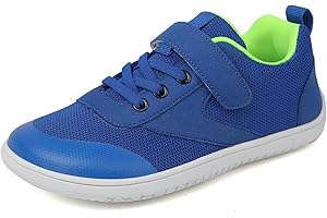 LYKDKAS Boys Wide Barefoot Shoes Kids Trail Running Shoes Sneaker 8UK Child Blue