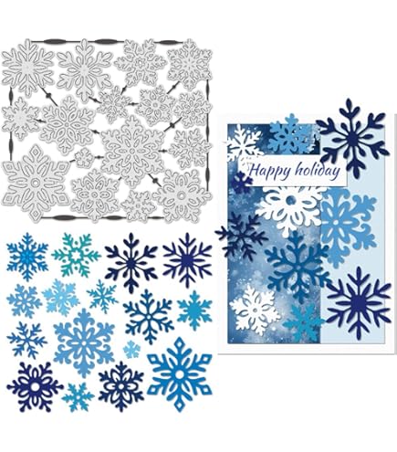 2 Pcs Kerst Snijden Dies 3D Sneeuwvlok Papier Cut Stencils Xmas Metalen Die Cuts Voor Diy Scrapbooking Album Decoratieve Kerstboom Decor Embossing Dies Kaart Maken