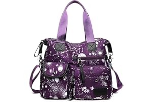SHIFANQI Tote Bag for Women,Large Capacity Top Handle Handbags with Multi Pockets & Zip,Lightweight Ladies Shoulder Bags,Waterproof Nylon Cross body Messenger Bag for Work, Travel